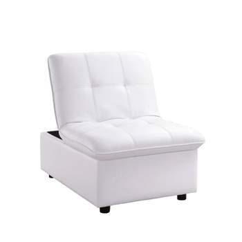 De Anza Biscuit Tufted Futon Chair White - miBasics