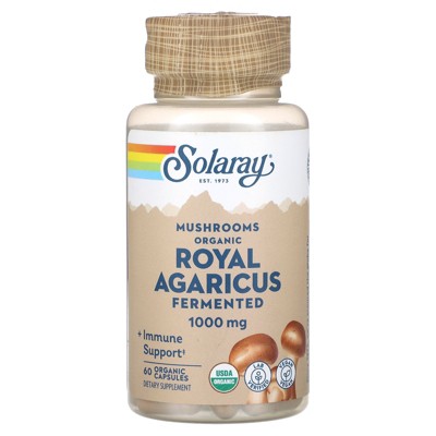 Solaray Fermented Royal Agaricus, Mushrooms, 60 Organic Capsules (500 mg per Capsule)