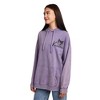 Kuromi & Baku Women's Purple Mineral Wash Long Sleeve Fleece Hooded Sweatshirt - 3 of 4