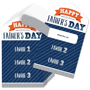 Big Dot of Happiness Happy Father's Day - We Love Dad Party Game Pickle Cards - Kids Coupon Pull Tabs - Set of 12 - 1 of 4