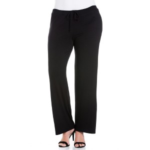 Plus Comfortable Stretch Draw String Pants - 24seven Comfort Apparel™ - 1 of 4