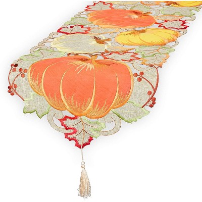 Juvale Pumpkin Halloween Table Runner with Fringe (15 x 68.5 in.) #3