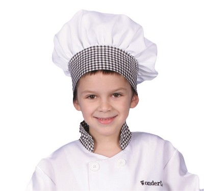 Dress Up America Gingham Chefs Hat - Bakers Hat For Kids - Black : Target