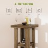 Tribesigns 39.3" Small Bar Table with Storage, High Top Pub Table, 2-Tier Square Counter Table for Home, Kitchen, Small Spaces, Party , Rustic Brown - 4 of 4
