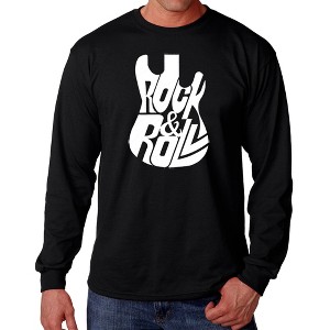 LA Pop Art Rock And Roll Guitar - Men's Word Art Long Sleeve T-Shirt - 1 of 4