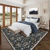 Washable Vintage Floral Rug Non Slip Low Pile Rug Soft Distressed Throw Floor Cover Foldable Indoor Carpet for Living Room Bedroom Playroom Nursery - 2 of 4