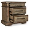 Markenburg Nightstand Brown/Beige - Signature Design by Ashley: Bedroom Storage with USB Ports & Metal Glides - 3 of 4