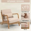 Airsurfer Modern Accent Armchair with Solid Wood Frame, Beige Upholstered Chair with Cushion, Mid-Century Fabric Arm Chair for Living Room or Bedroom - 4 of 4