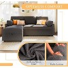 AMERLIFE Sleeper Sofa- 2 in 1 Pull Out Couch Bed with Storage Chaise Living Room, Grey Boucle - 3 of 4