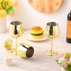 Itopfox Gold Stainless Steel Wine Glasses 18oz Unbreakable Stemware Shatterproof Metal Goblet for Champagne Cocktails Wedding Party Camping (2 Pack) - 4 of 4