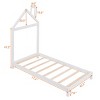 ALEXOUN Twin Size Floor Bed with House-Shaped Headboard for Kids, Wooden Twin Floor Platform Bed Frame with Slat Support,No Box Spring Needed - 3 of 4