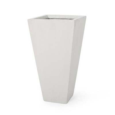Maggift Outdoor Planters with Classic Design, Flower Planter Pot for Garden, Courtyard, Patio, White，13"*13"*24.75"