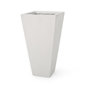 Maggift Outdoor Planters with Classic Design, Flower Planter Pot for Garden, Courtyard, Patio, White，13"*13"*24.75" - 1 of 4
