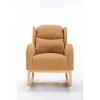 Teddy Fabric Rocking Chair with Wooden Legs,Modern Accent Glider for Living Room or Bedroom,28"W x 38"D x 40"H-Baofuwish - 3 of 4