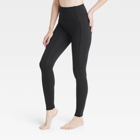 Buy Women Polyester Straight-Cut Trendy Gym Leggings - Black Online