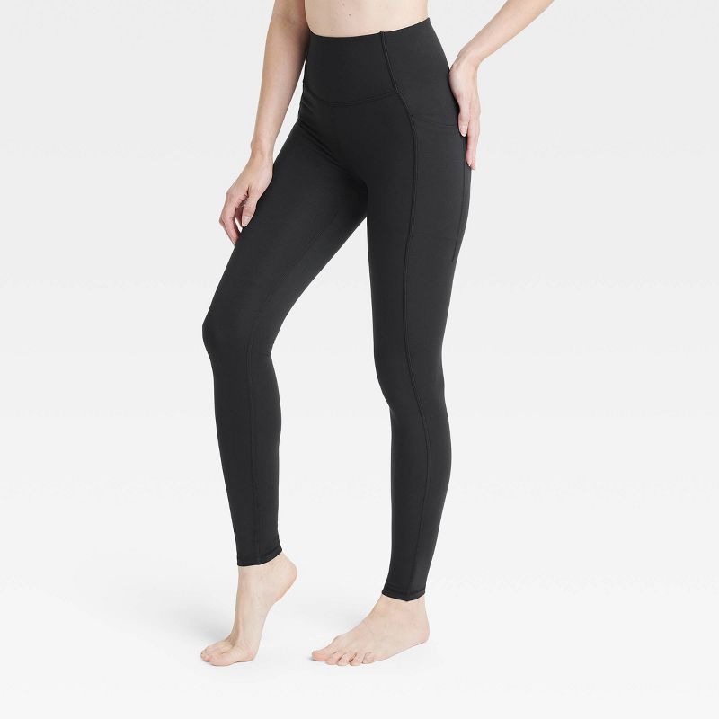 Women's Brushed Sculpt Curvy High-Rise Pocketed Leggings - All In Motion™, 4 of 7