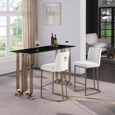 NicBex Set of 2 Bar Stools for Kitchen Island,Modern Velvet Counter Bar Stools with Metal Legs,Bar Chairs for Dining Rooms,Kitchens Islands