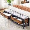 Bed Frame Full/Queen Size – Aesthetic and Functional Platform Bed Frame with Upholstered Ottoman Storage - 3 of 4