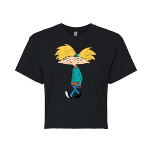 Women's - Hey Arnold! - Distressed Arnold Cropped Graphic T-Shirt - 1 of 4