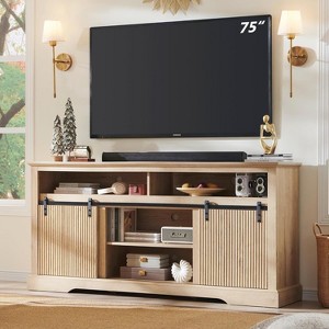 Mastgoal TV Stand for 75inch TVs with Sliding Door, Adjustable Shelf & Storage, 32inch Tall Modern Media Console for Living Room - 1 of 4