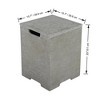 Elementi 15.7" Propane Tank Cover Concrete Hideaway Table for 20 lb Tank - 3 of 4