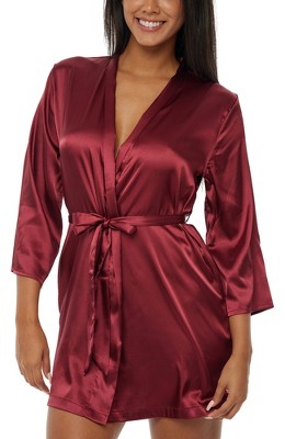 PiccoCasa Silk Satin Women Lady Lingerie Robe Sleepwear Nightwear Gown  Bathrobes Purple