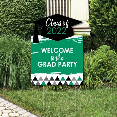 Big Dot of Happiness Green Grad - Best is Yet to Come - Party Decorations - Green 2022 Graduation Party Welcome Yard Sign