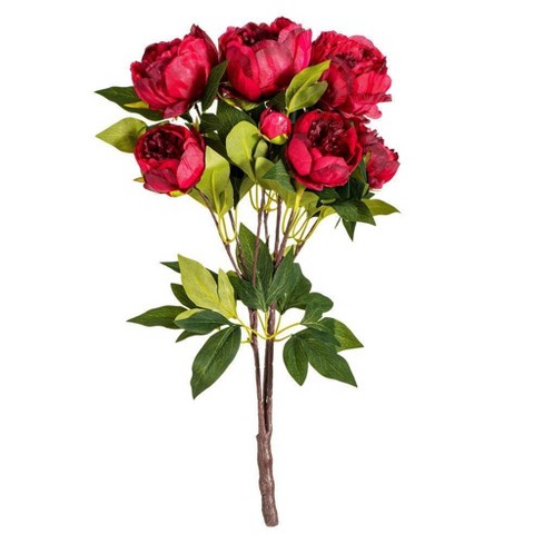 Artificial Peony Bush (23'') Red - Vickerman : Target