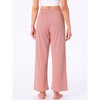 INSPIRE CHIC Women's Wide Leg High Waist Ribbed Knit Casual Bottoms Drawstring Palazzo Pants - 4 of 4