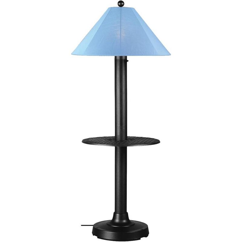Patio Living Concepts Catalina Floor Table Lamp 39690 with 3 black body and sky blue Sunbrella shade fabric, 1 of 2