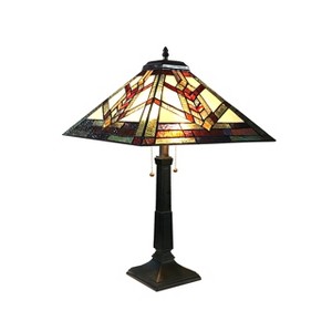 Chloe Lighting Wylie Tiffany-style 2 Light Mission Table Lamp 16" Shade - 1 of 3