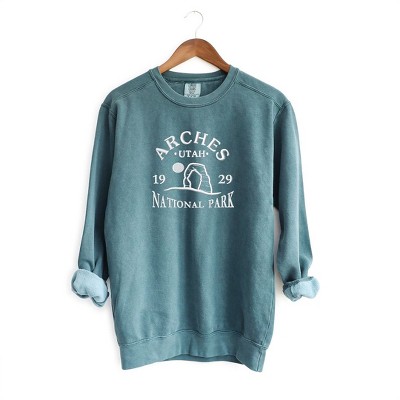 Simply Sage Market Women's  Garment Dyed Graphic Sweatshirt Embroidered Utah Arches