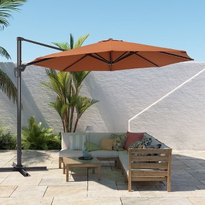 Sonkuki 11FT Offset Outdoor Patio Aluminum Cantilever Umbrella with Infinite Canopy Angle Adjustment - 1 of 4