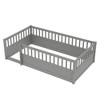 NicBex Twin/Full Kids Floor Toddler Bed Frame with Fence,Modern Toddler Platform Bed for Bedroom,Playroom,Kids Room - 4 of 4