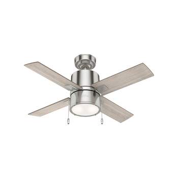42" Beck Ceiling Fan with Light Kit and Pull Chain (Includes LED Light Bulb) Brushed Nickel - Hunter Fan