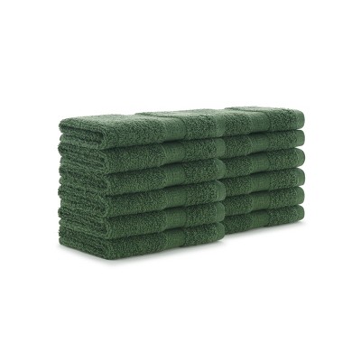 Arkwright True Color Wash Cloths - (Pack of 12) Lightweight Absorbent Bathroom Towel, Quick Dry Linen, 12 x 12 in