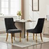 QingMoon Dining Chairs Set of 2, Fabric Upholstered Kitchen Chairs, Mid Century Modern Accent Chair with Solid Wood Legs for Dining Room - 2 of 4