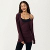 Anna-Kaci Active Women’s Off Shoulder Long Sleeve Top with Soft Stretch Fabric Relaxed Draped Fit and Extended Hemline - 2 of 4