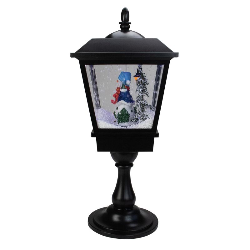 Northlight 25" Snowman With a Broom and Toys Snowing Black Christmas Street Lamp, 4 of 6
