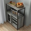 DobleePy Bar cabinets, wine cabinets, sideboards, adjustable shelves, suitable for small bar cabinets in kitchens and restaurants,Retro color - 4 of 4
