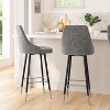 Merrick Lane Modern Upholstered Dining Stools with Chrome Accented Metal Frames and Footrests - 2 of 4