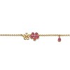 Charming 14K Gold-Plated Kids Bracelet with Flower Charm – Adorable Accessory in Red or Pink for Stylish Little Ones - 3 of 3