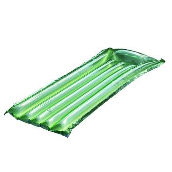 Swim Central 72" Inflatable Green Reflective Sun tanner Pool Float