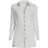 Lands' End Women's Long Sleeve Polished Rib Button Through Tunic Shirt - 3 of 3