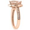Pompeii3 2 1/3ct Cushion Morganite Vintage Diamond Halo Engagement Ring 14K Rose Gold - 3 of 4