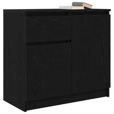 CLIHOME 3 Doors Kitchen Sideboard Buffet Cabinet Engineered Wood Compact Storage Cabinet Modern Kitchen Cupboard
