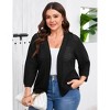 Plus Size 3/4 Sleeve Knitted Cardigan Lightweight Open Front Coat Cardigans - 3 of 4