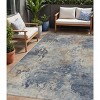 HomeRoots 5' X 8' Denim Blue Beige And Charcoal Abstract Washable Indoor Outdoor Area Rug - 2 of 4