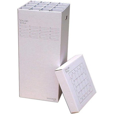 White Corrugated Cardboard 16-Slot Rolled Document Storage Box
