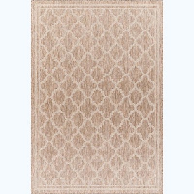Mark & Day Agenda 6'7"x9' Rectangle Woven Indoor and Outdoor Area Rugs Brown: Trellis Pattern, Stain-Resistant, Polypropylene